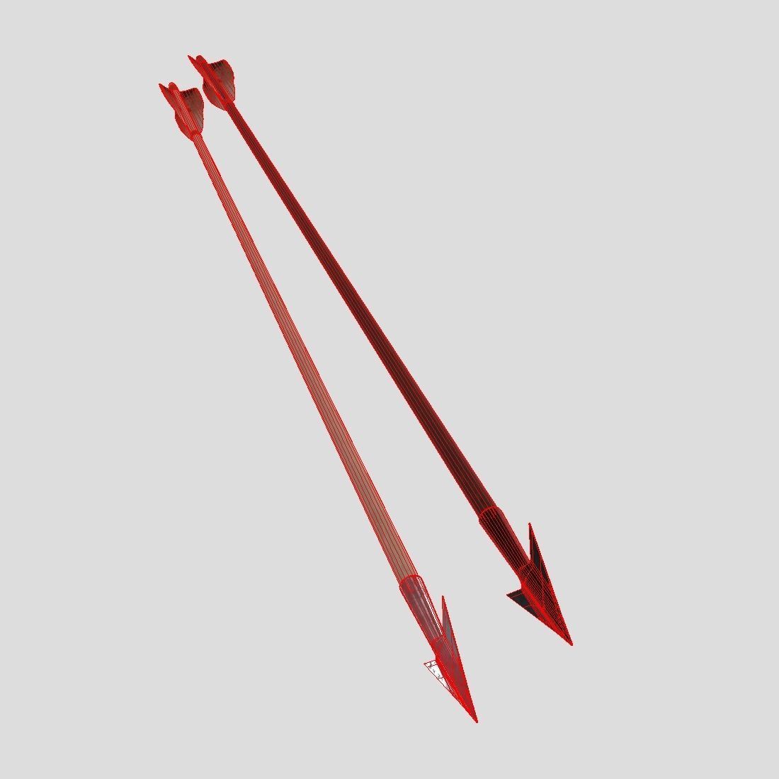Wooden Arrow 2 Low-poly 3D model_10