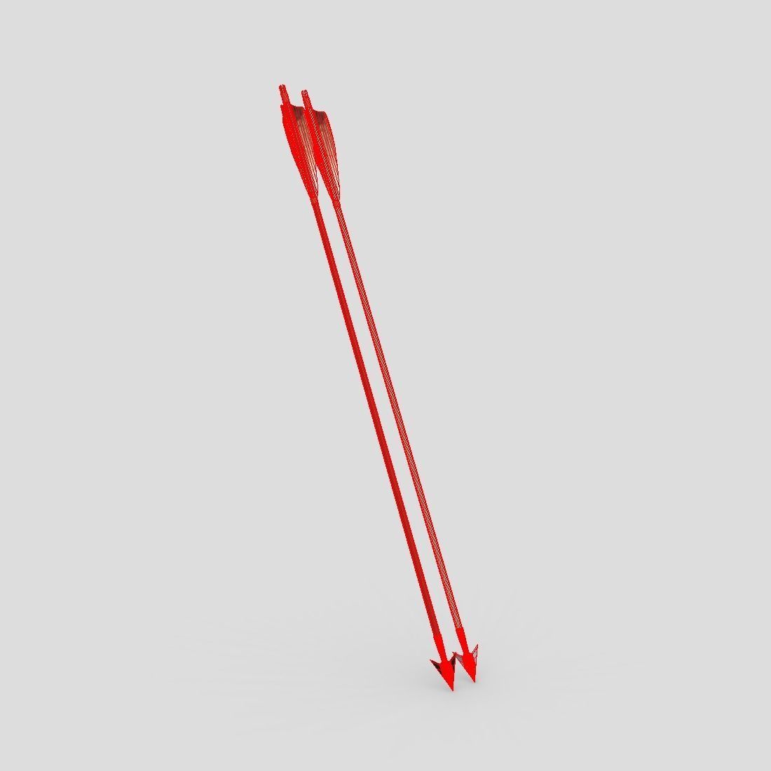 Wooden Arrow 2 Low-poly 3D model_2