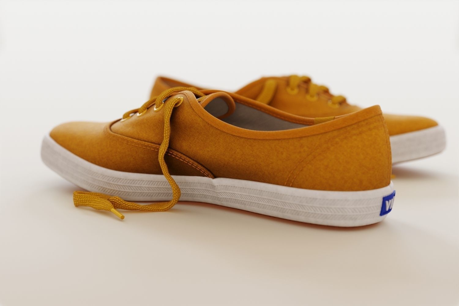 Yellow women sneakers 3D model_9