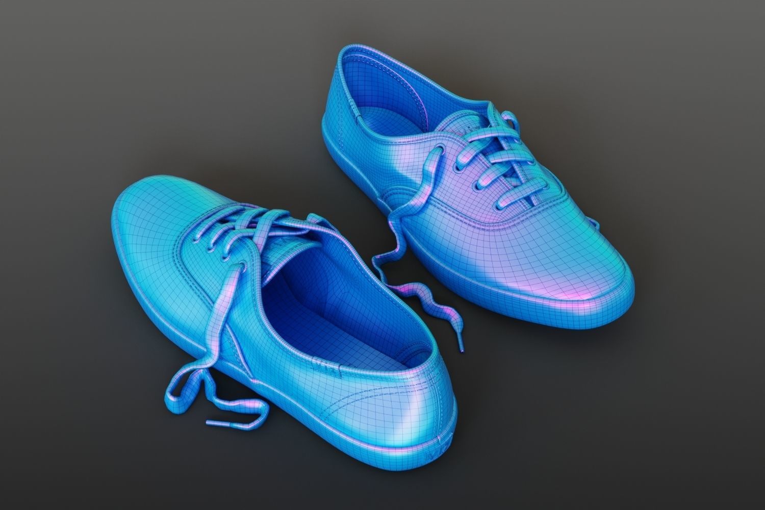 Yellow women sneakers 3D model_11