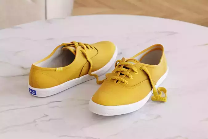 Yellow women sneakers 3D model