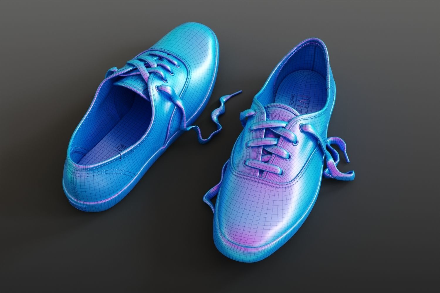 Yellow women sneakers 3D model_12