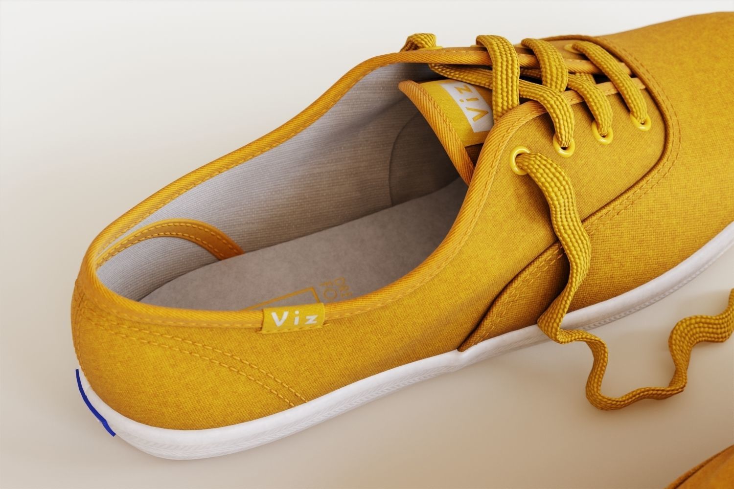 Yellow women sneakers 3D model_6