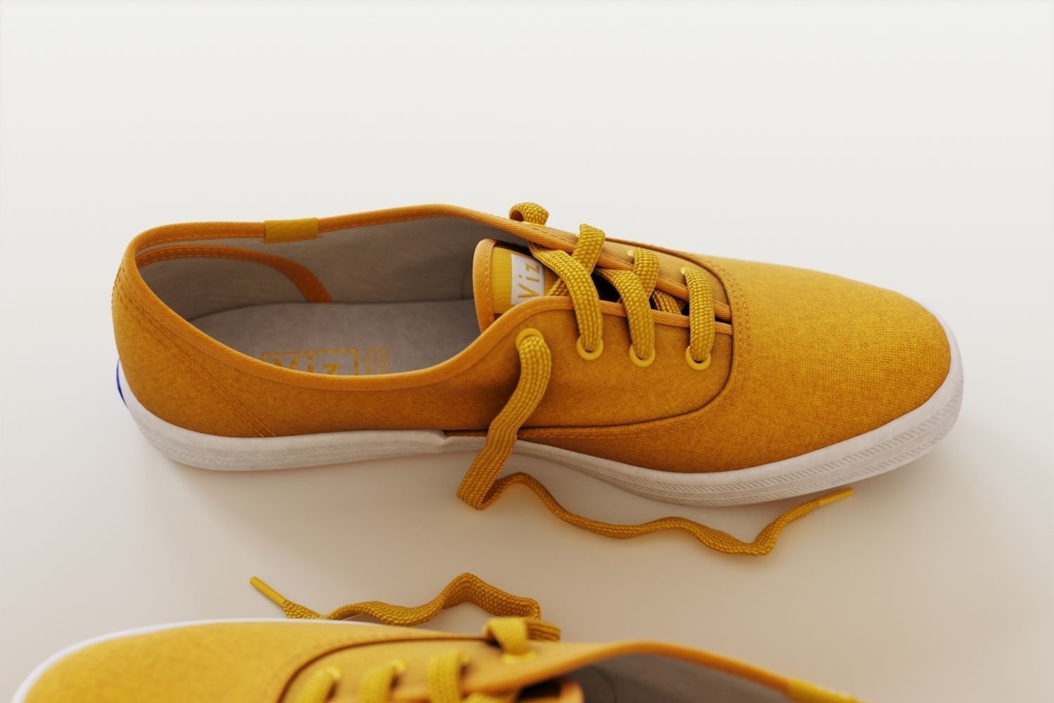 Yellow women sneakers 3D model_10