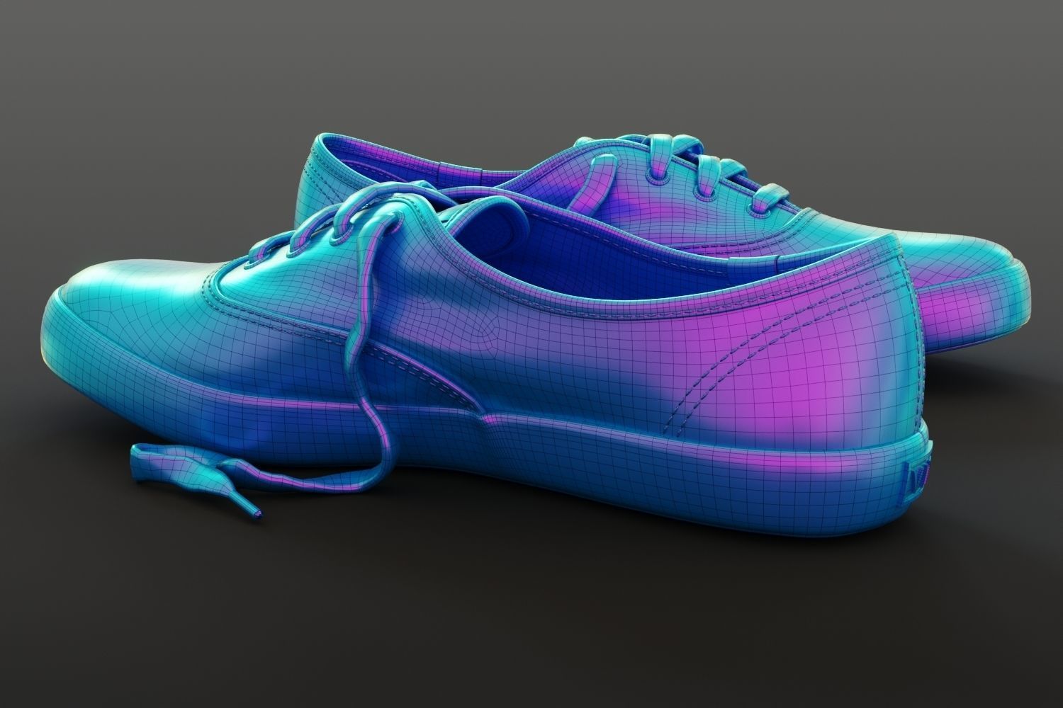 Yellow women sneakers 3D model_14