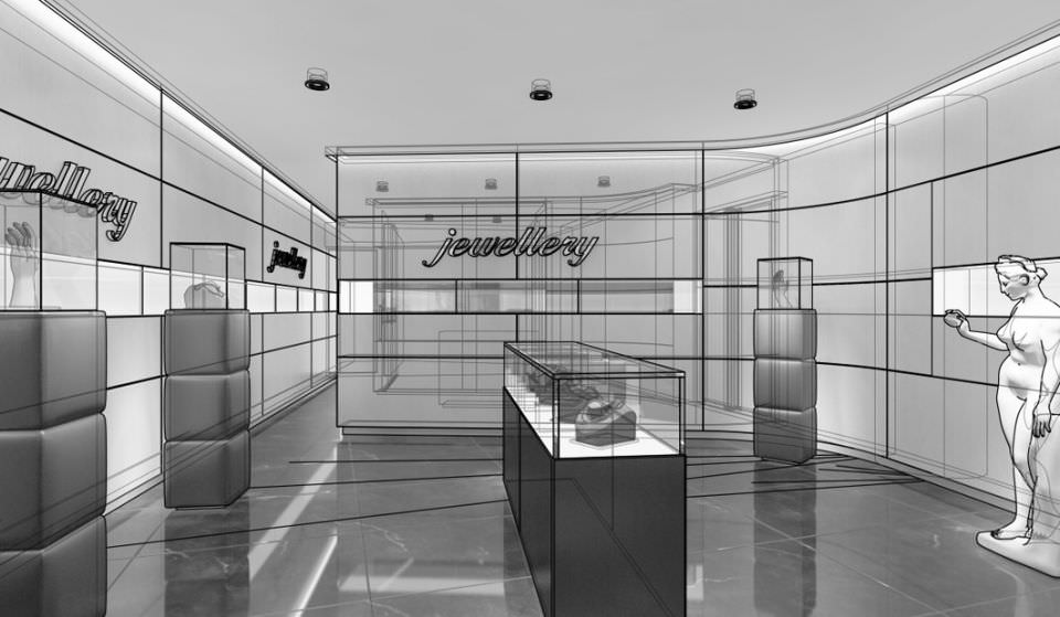 Jewellery Shop Interior 3D model_1