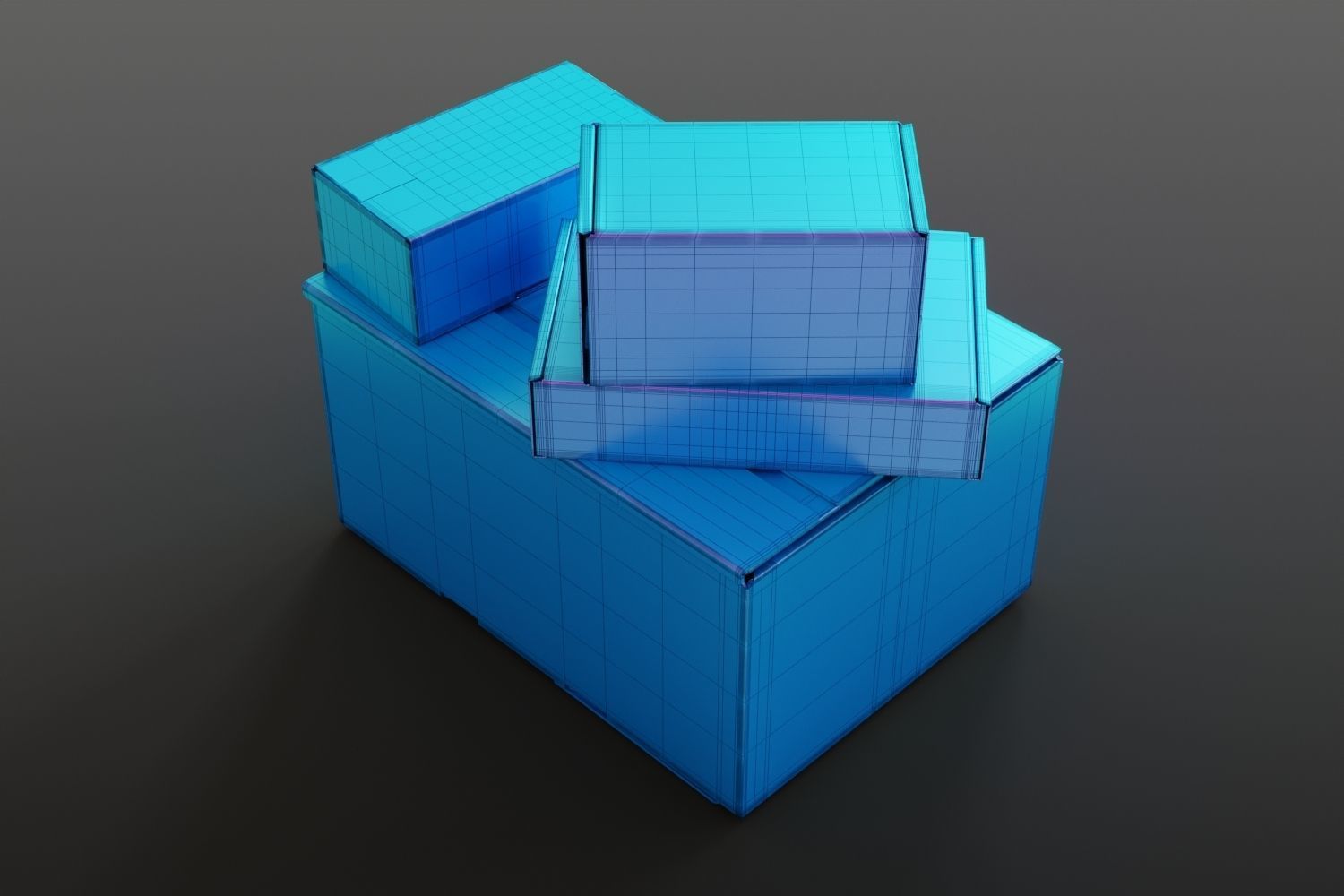 Stack of cardboard packages 3D model_11