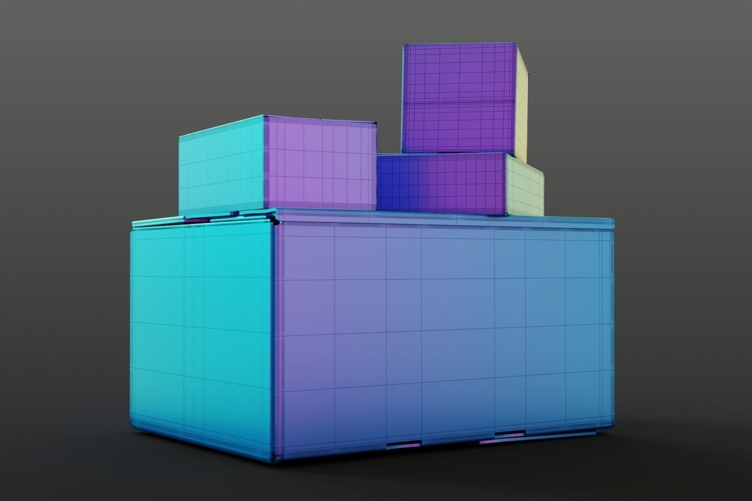 Stack of cardboard packages 3D model_14