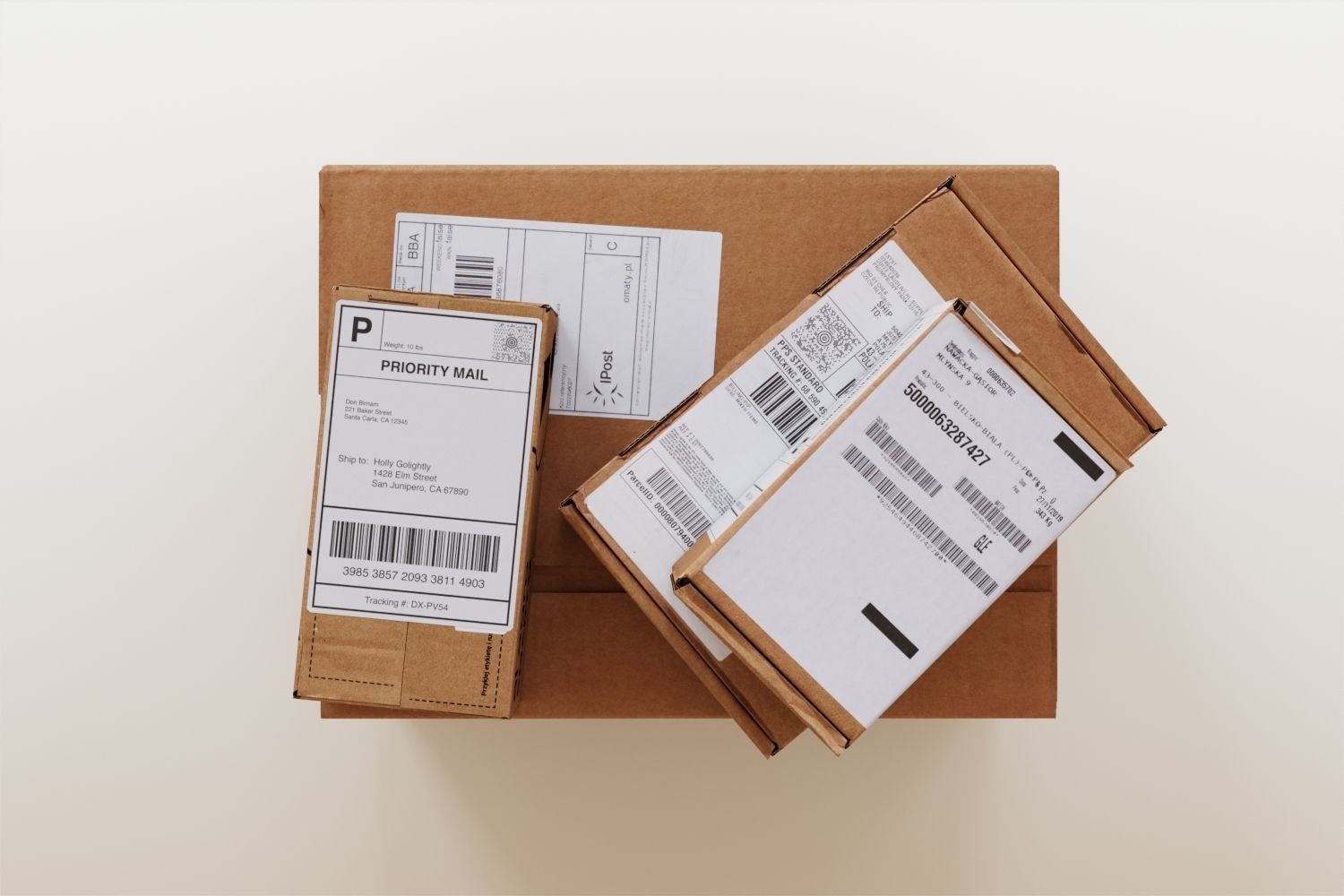 Stack of cardboard packages 3D model_2