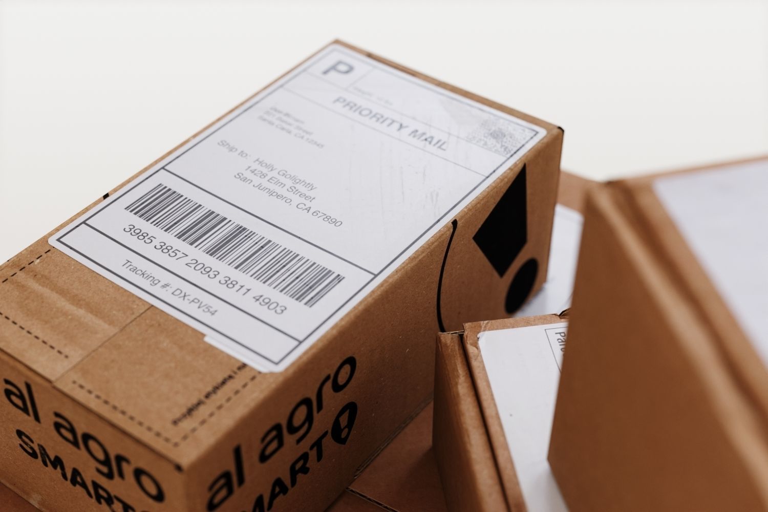 Stack of cardboard packages 3D model_4