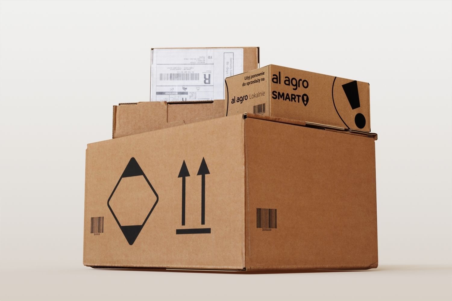 Stack of cardboard packages 3D model_5