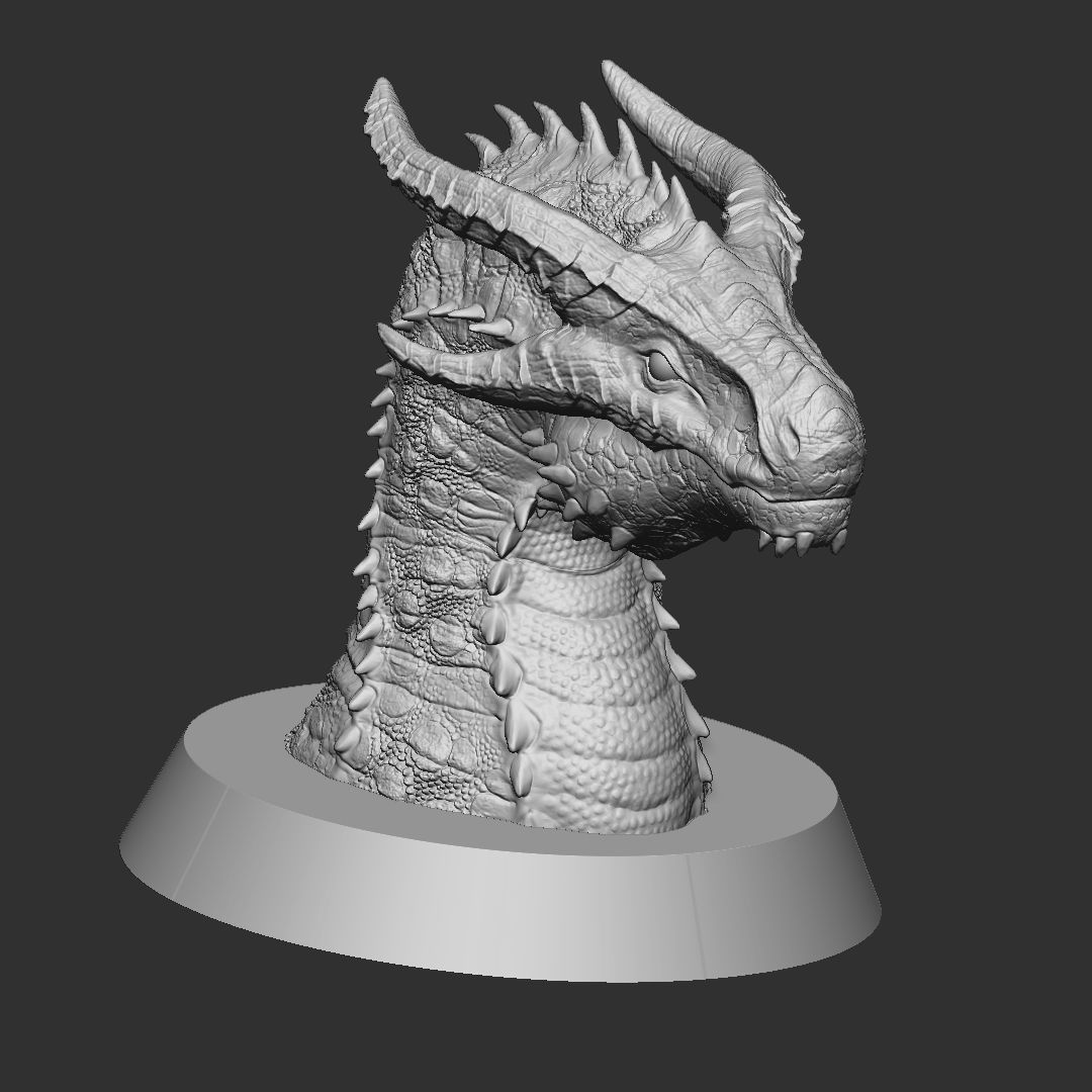 DRAGON BUST 3D print model_6