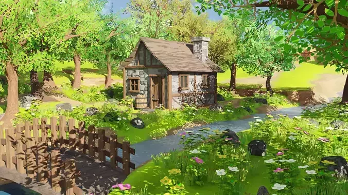 Medieval House In Forest 3D model