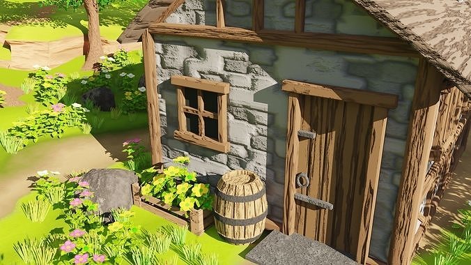 Medieval House In Forest 3D model 3