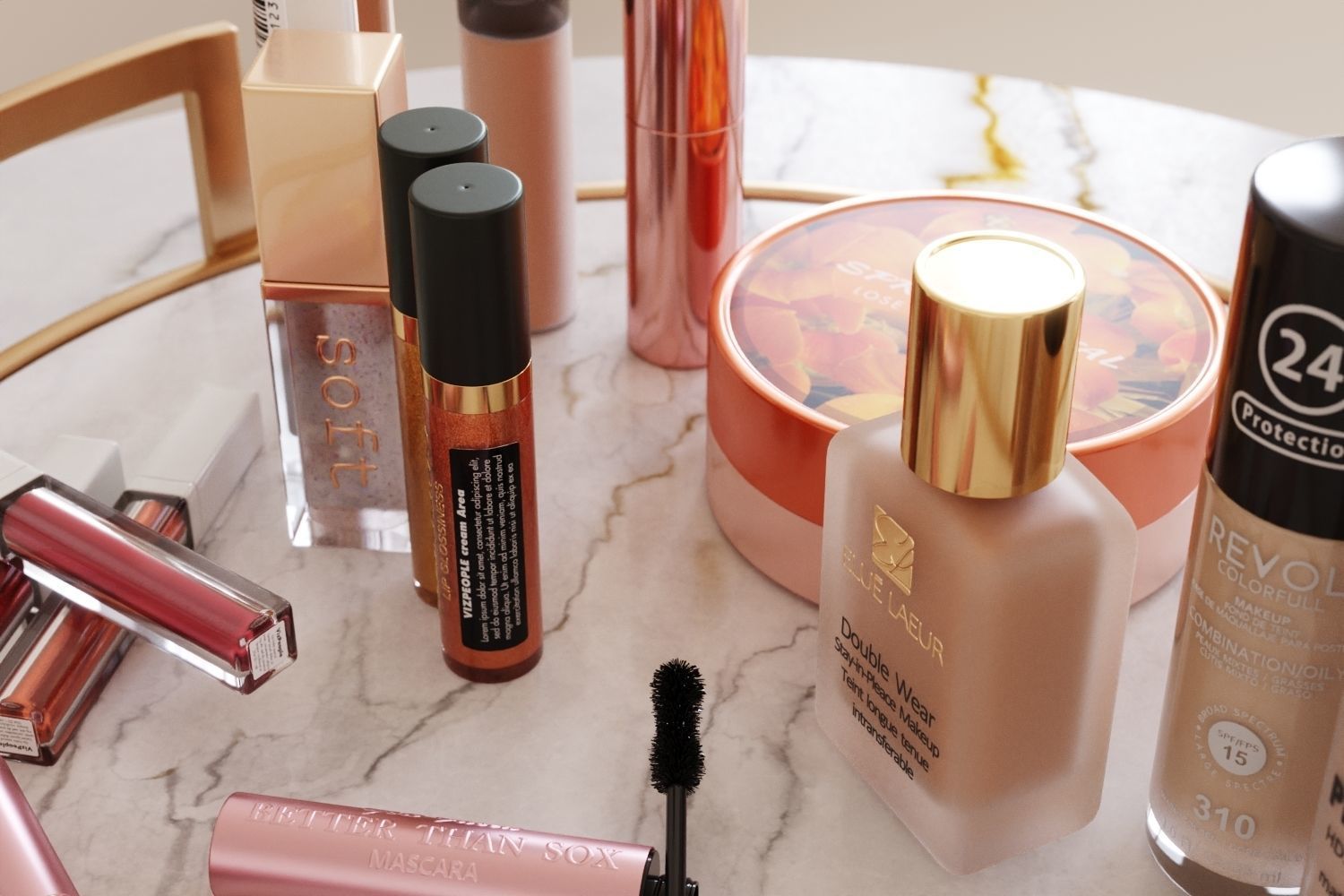 Set of makeup and skincare products 3D model_3