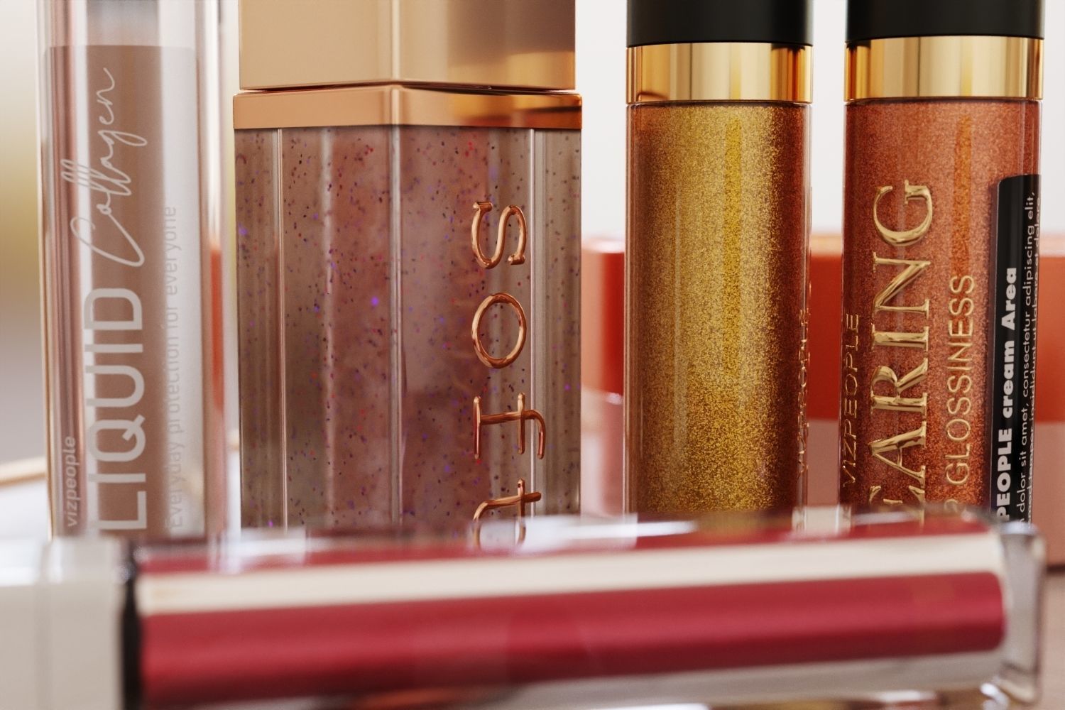 Set of makeup and skincare products 3D model_5