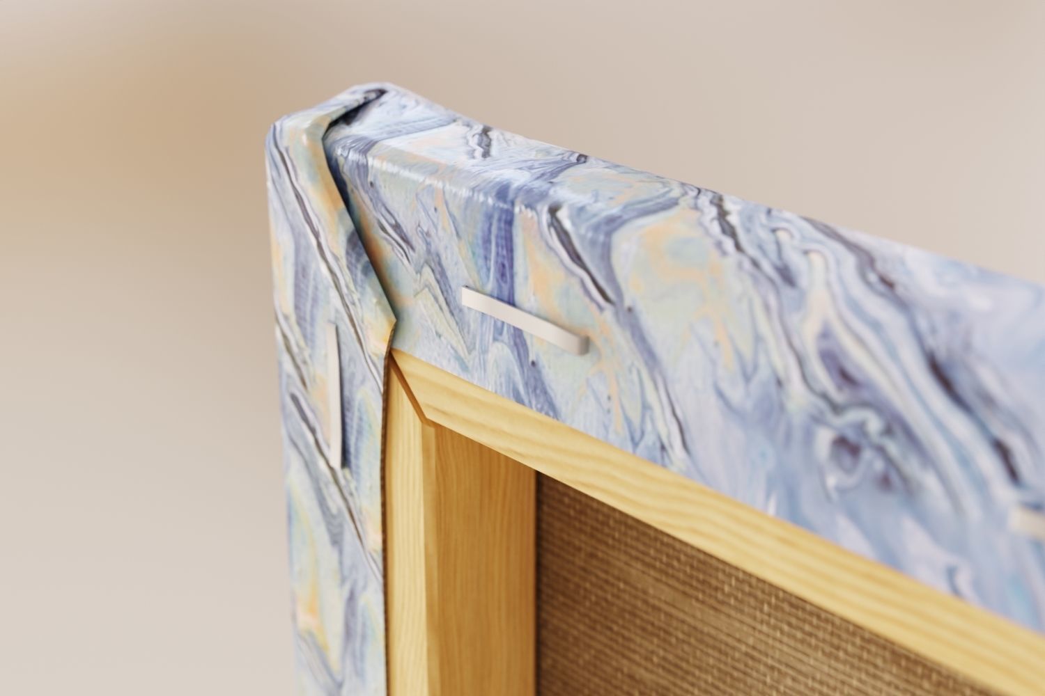 Abstract tall painting on wooden frame 3D model_5