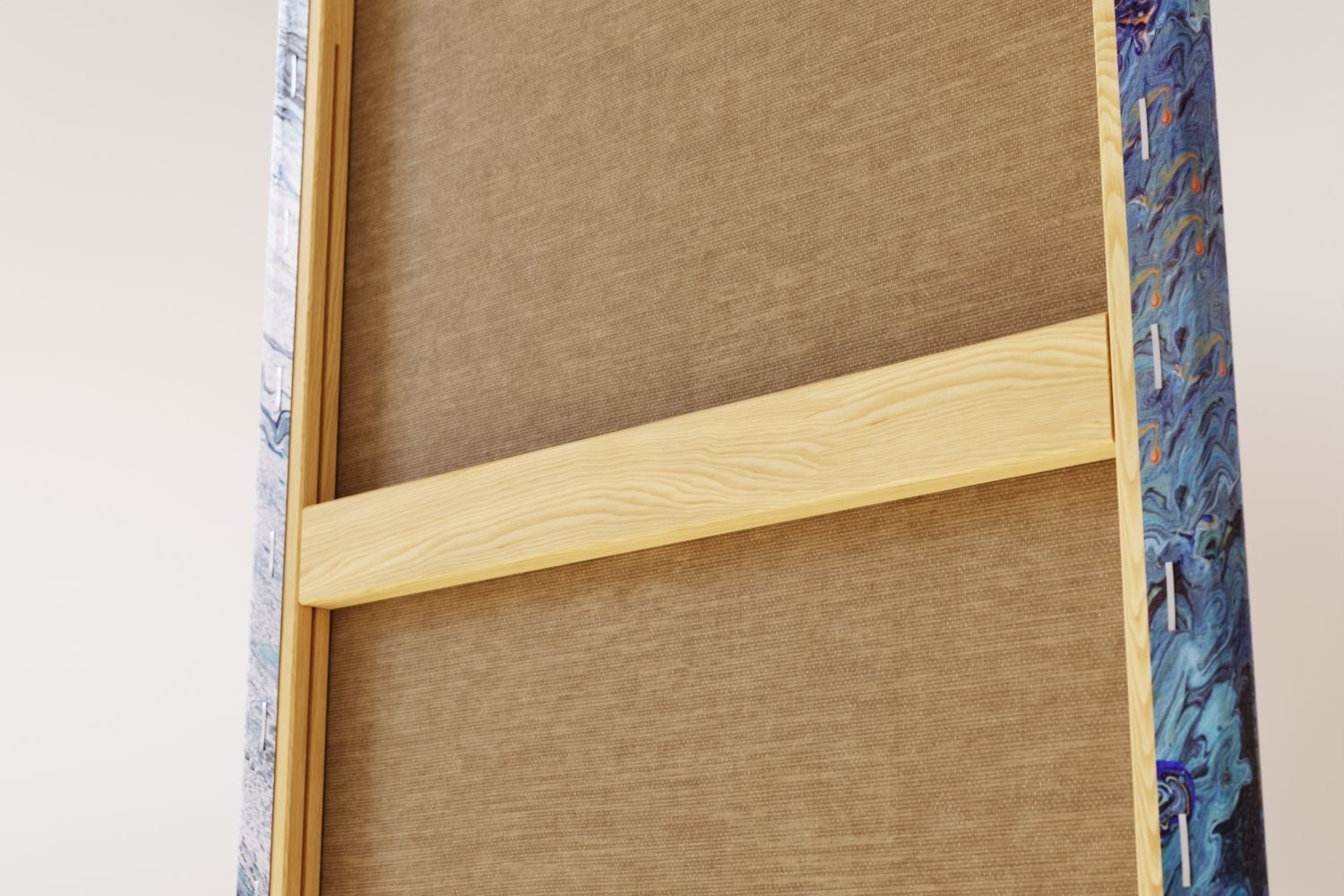 Abstract tall painting on wooden frame 3D model_6