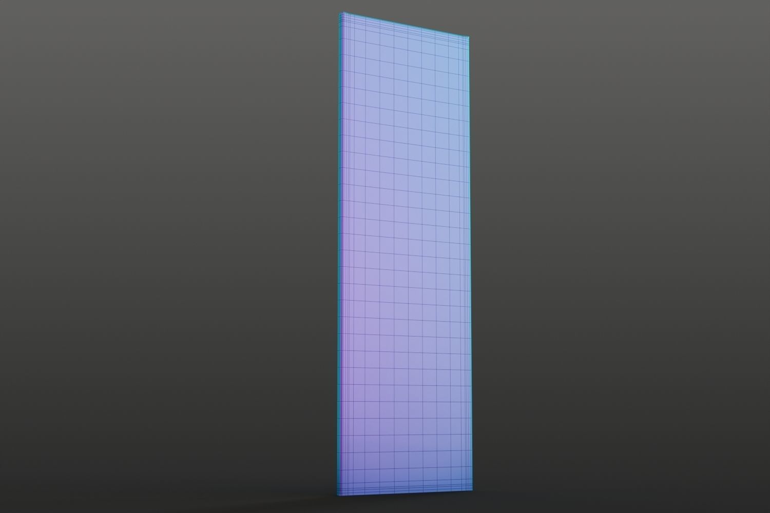 Abstract tall painting on wooden frame 3D model_11