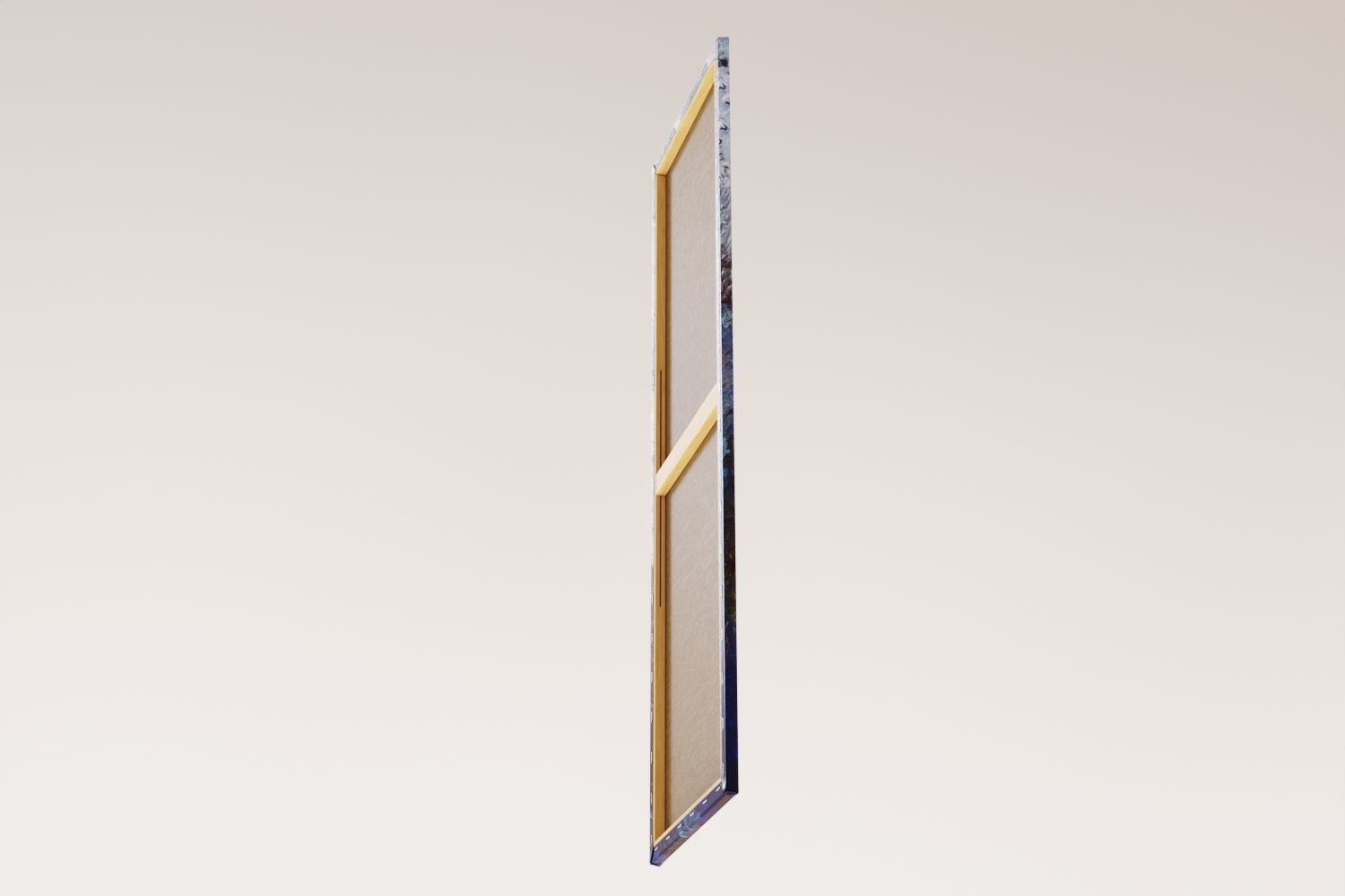 Abstract tall painting on wooden frame 3D model_8
