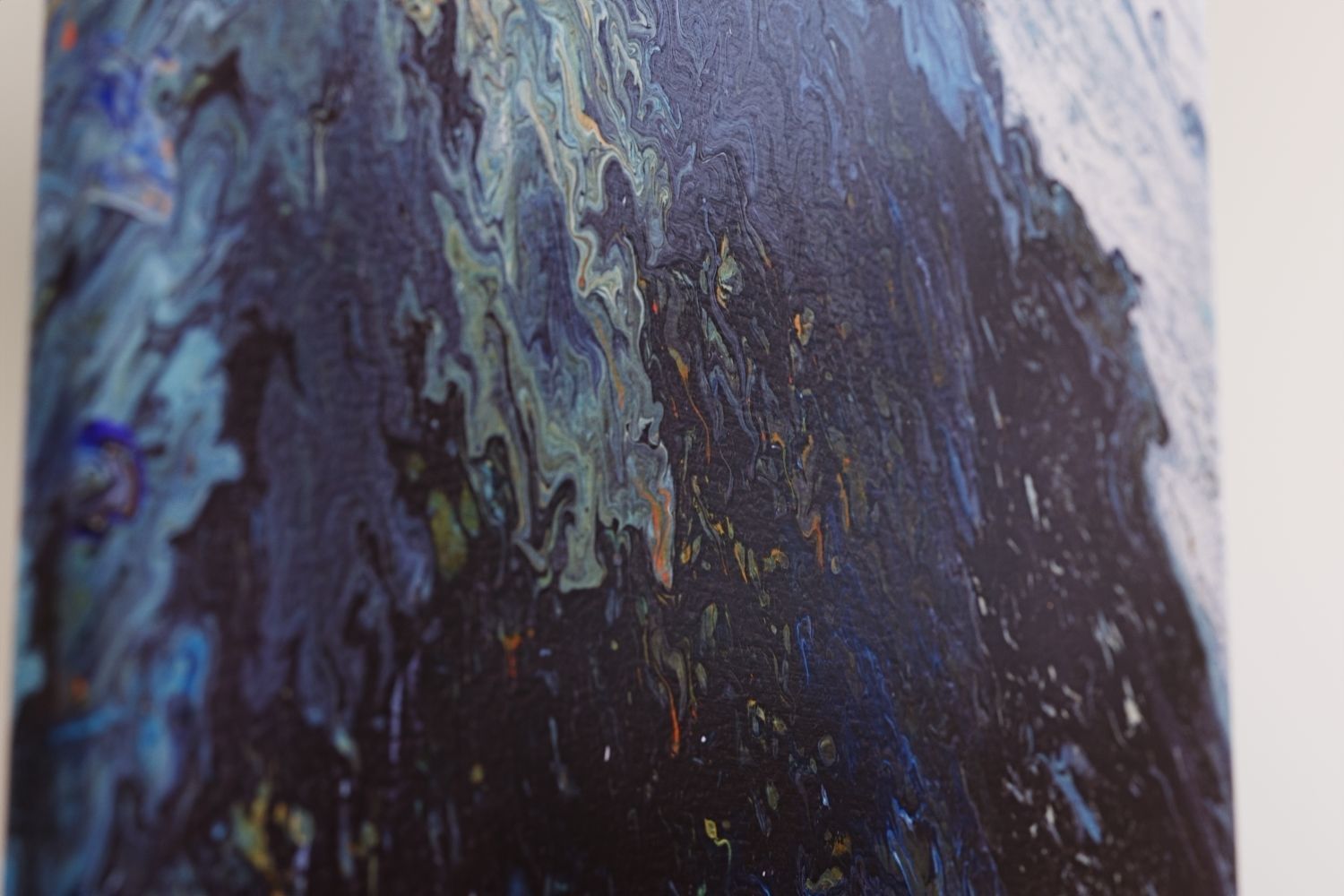 Abstract tall painting on wooden frame 3D model_3