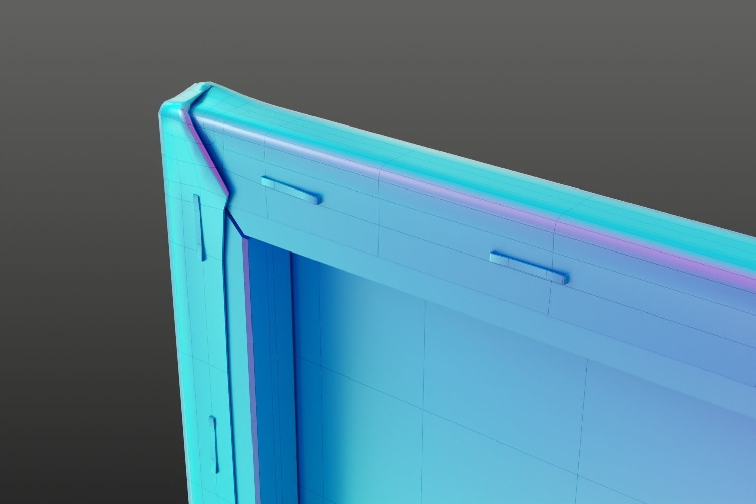 Abstract tall painting on wooden frame 3D model_14