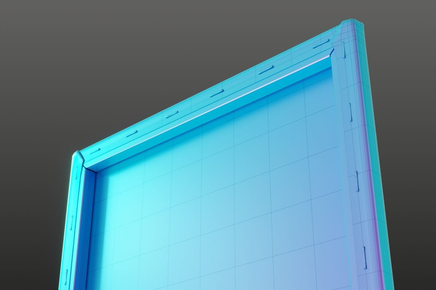 Abstract tall painting on wooden frame 3D model_13