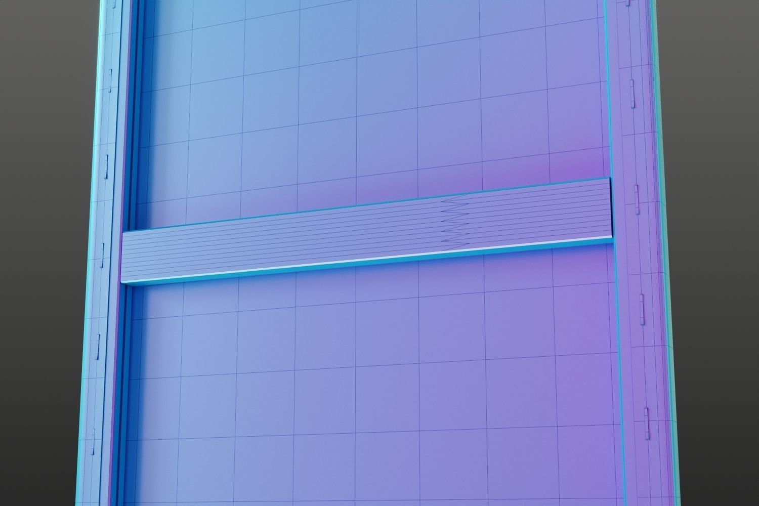 Abstract tall painting on wooden frame 3D model_15