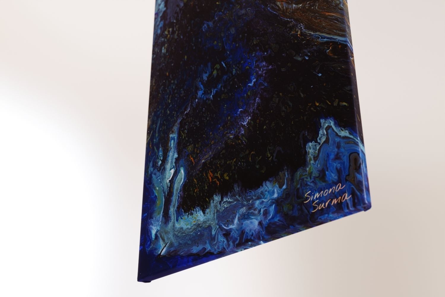 Abstract tall painting on wooden frame 3D model_10