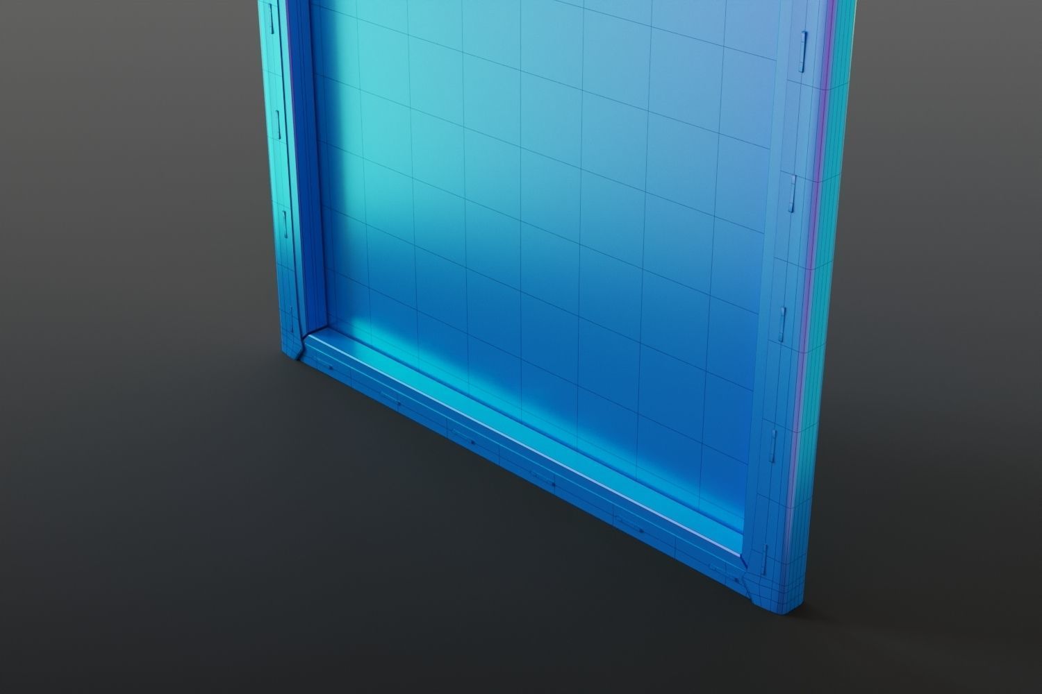 Abstract tall painting on wooden frame 3D model_12