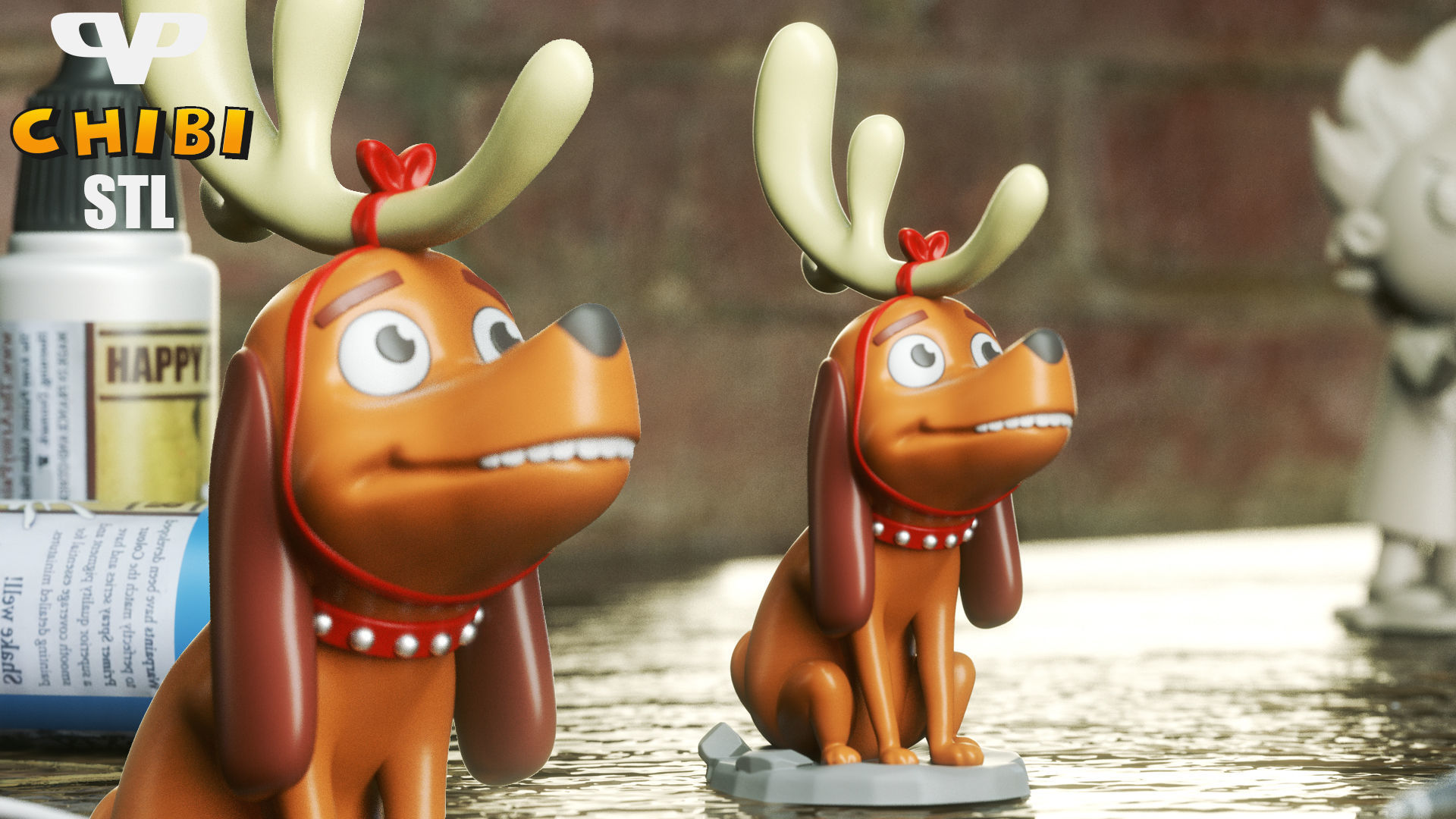 Grinch and Dog Max Chibi STL for 3D Printing ChibiSTL 3DXM 3D print model_2