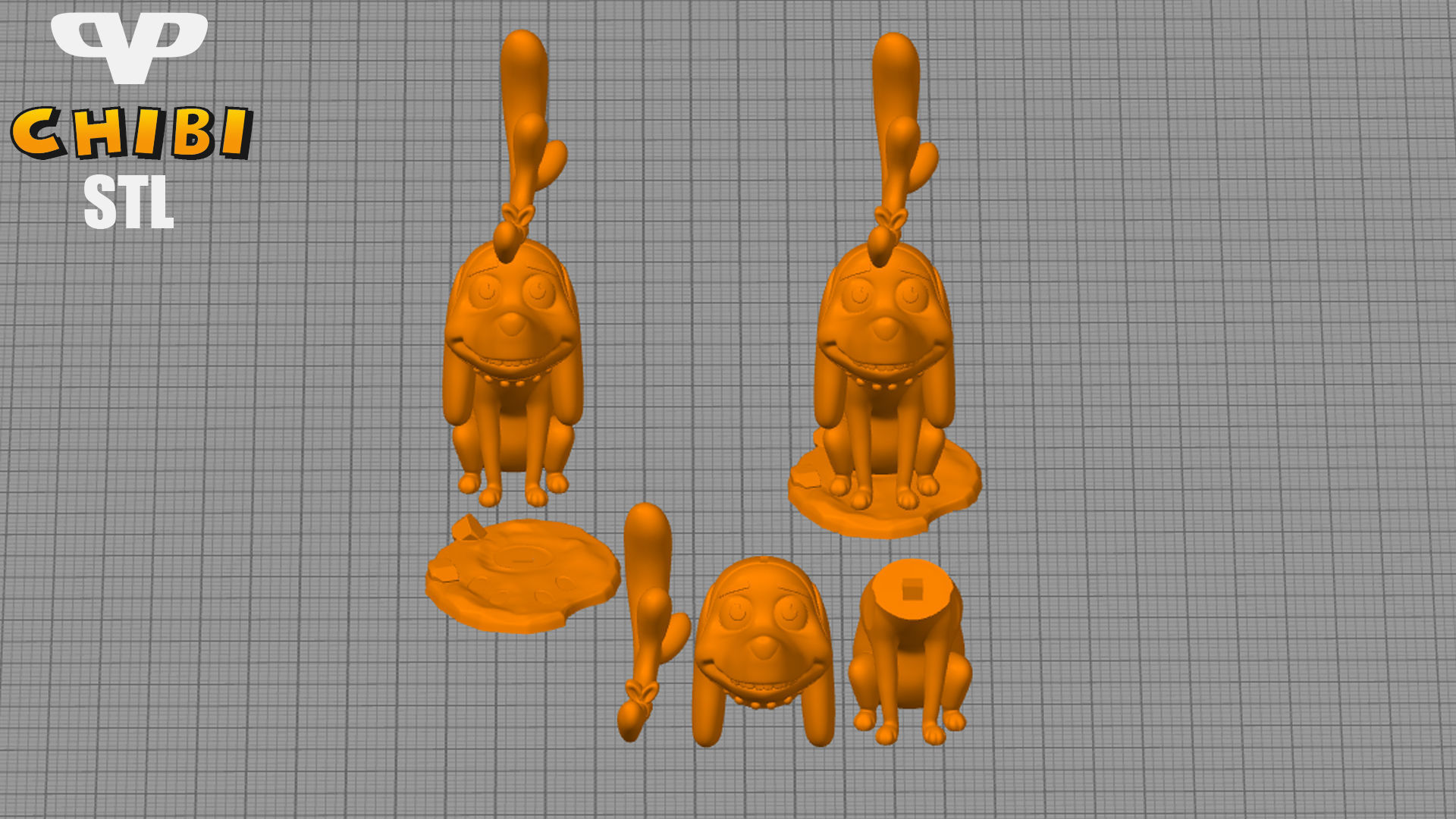 Grinch and Dog Max Chibi STL for 3D Printing ChibiSTL 3DXM 3D print model_4