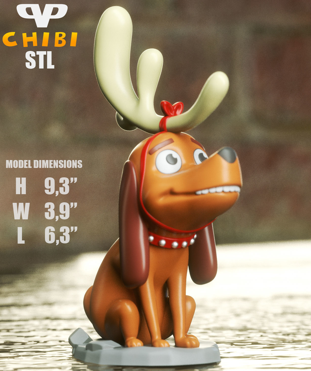 Grinch and Dog Max Chibi STL for 3D Printing ChibiSTL 3DXM 3D print model_6