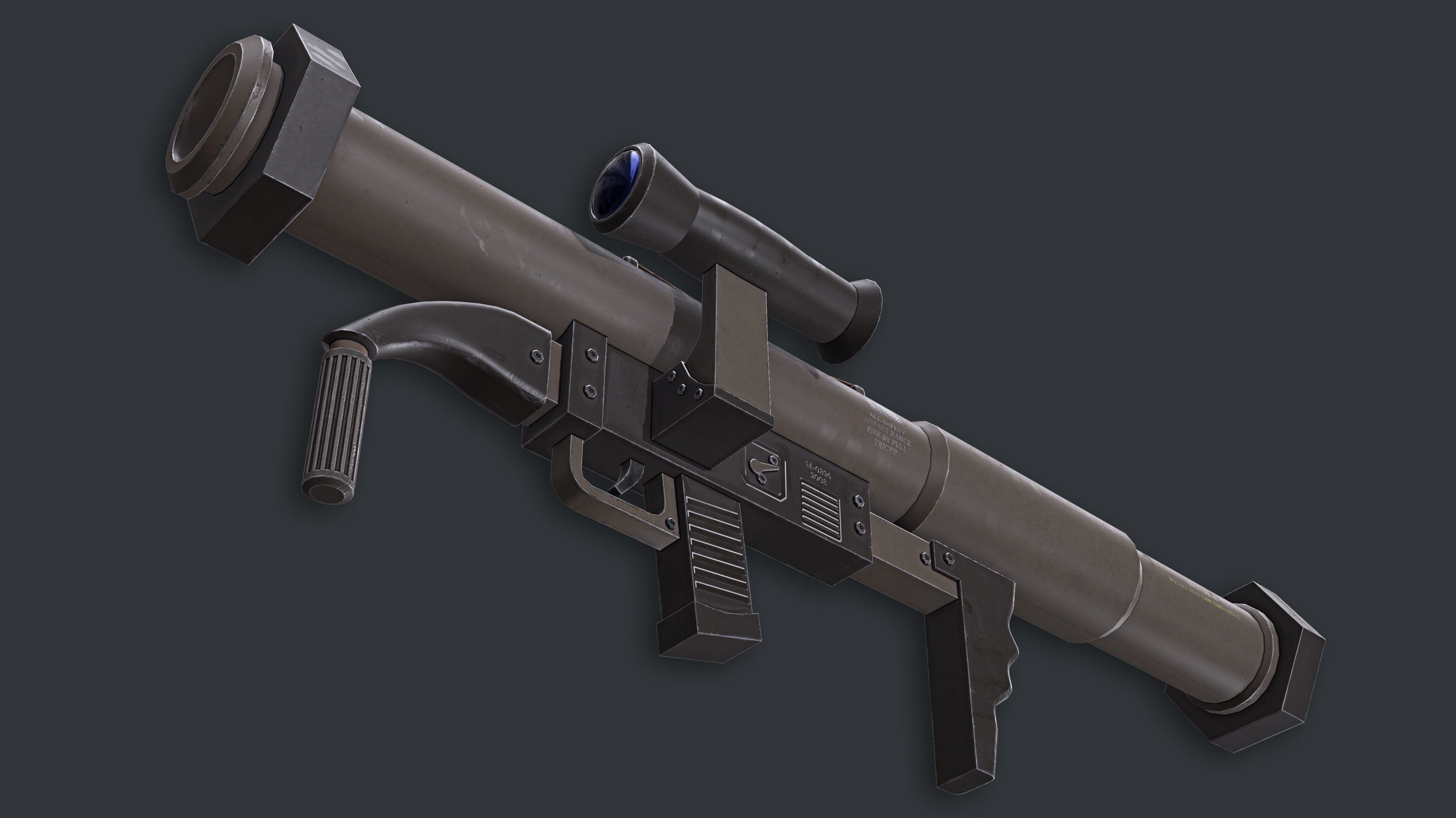 Rocket Launcher Game Ready 4 Low-poly 3D model_6