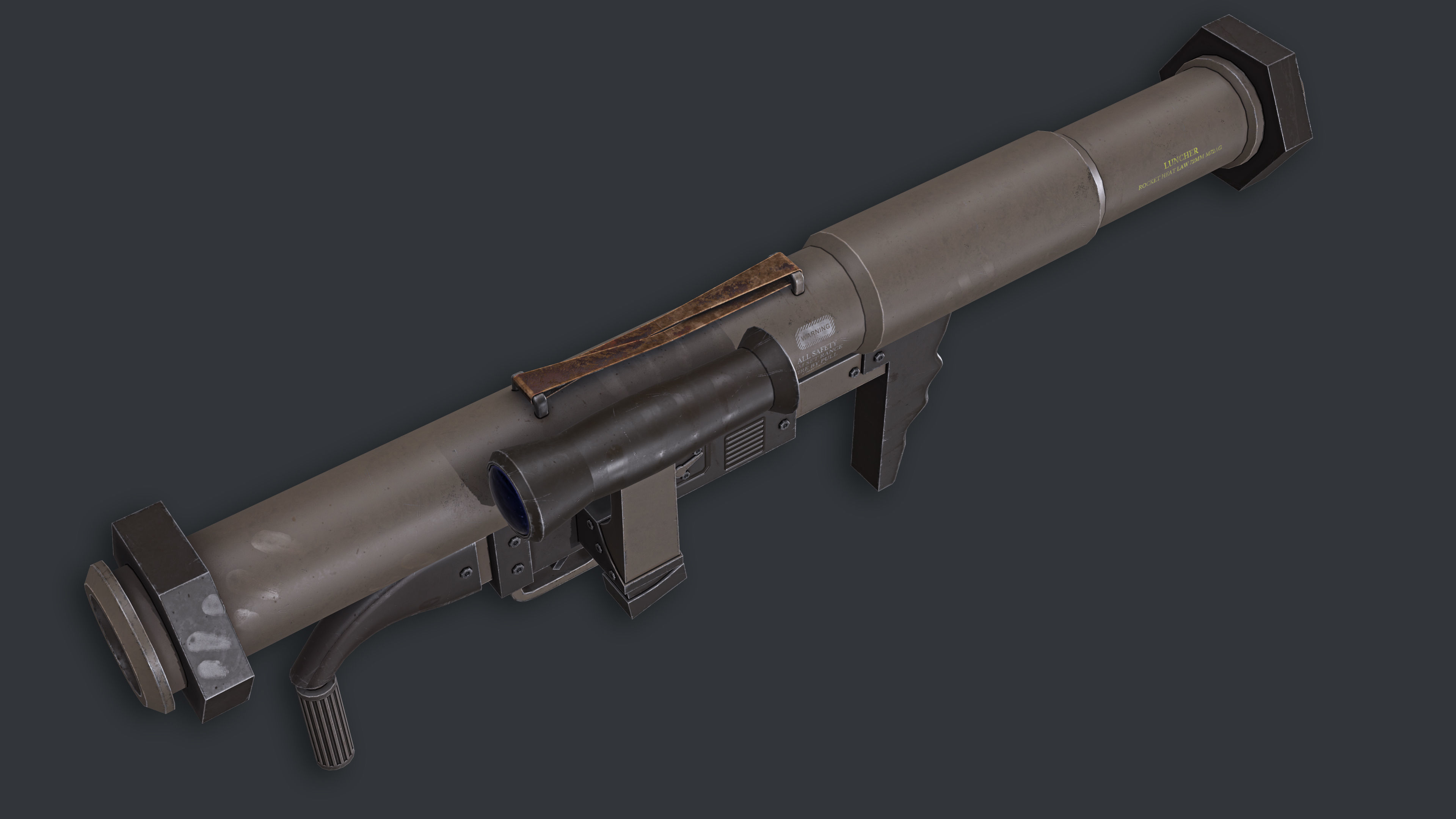Rocket Launcher Game Ready 4 Low-poly 3D model_5