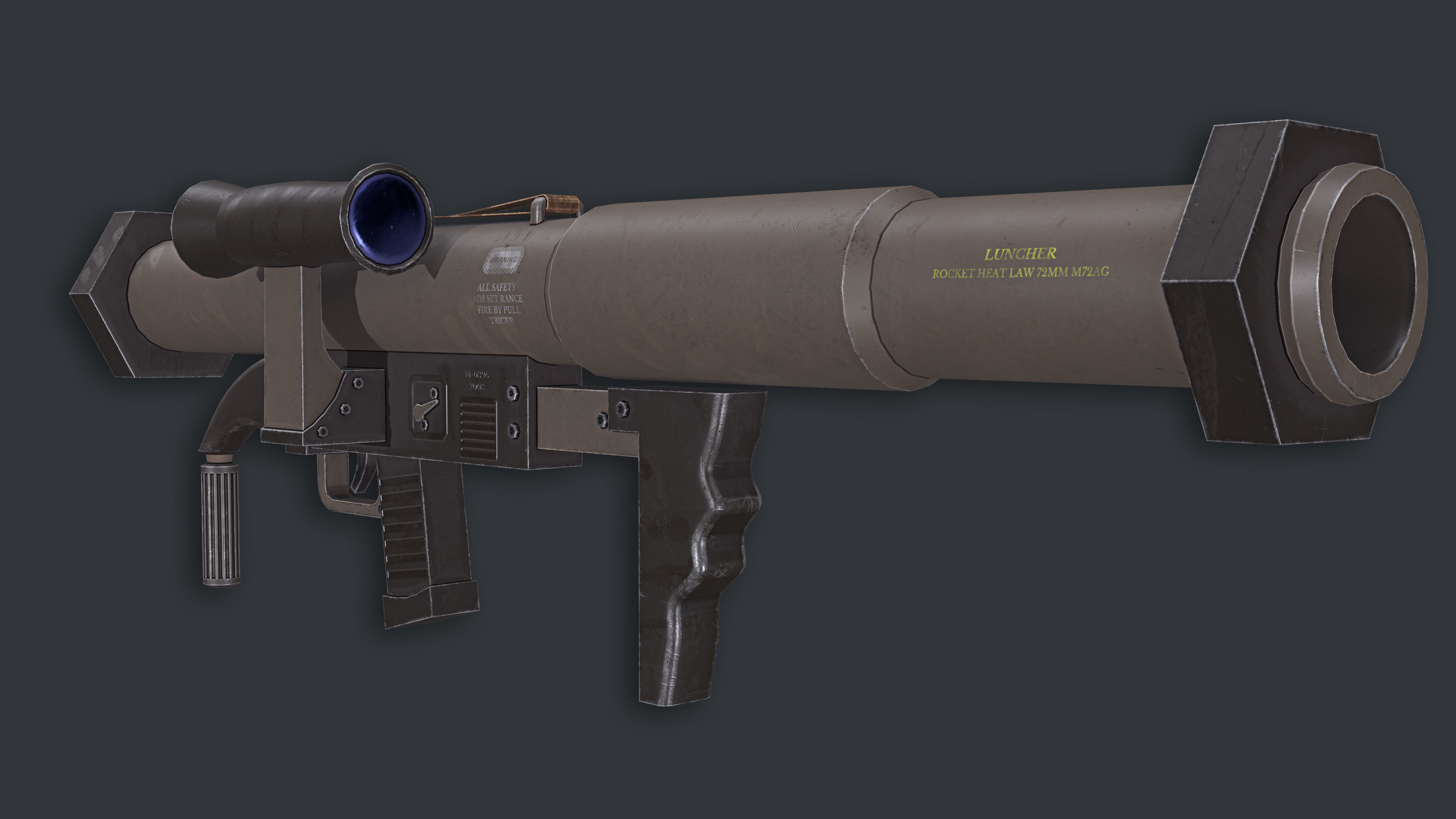 Rocket Launcher Game Ready 4 Low-poly 3D model_3