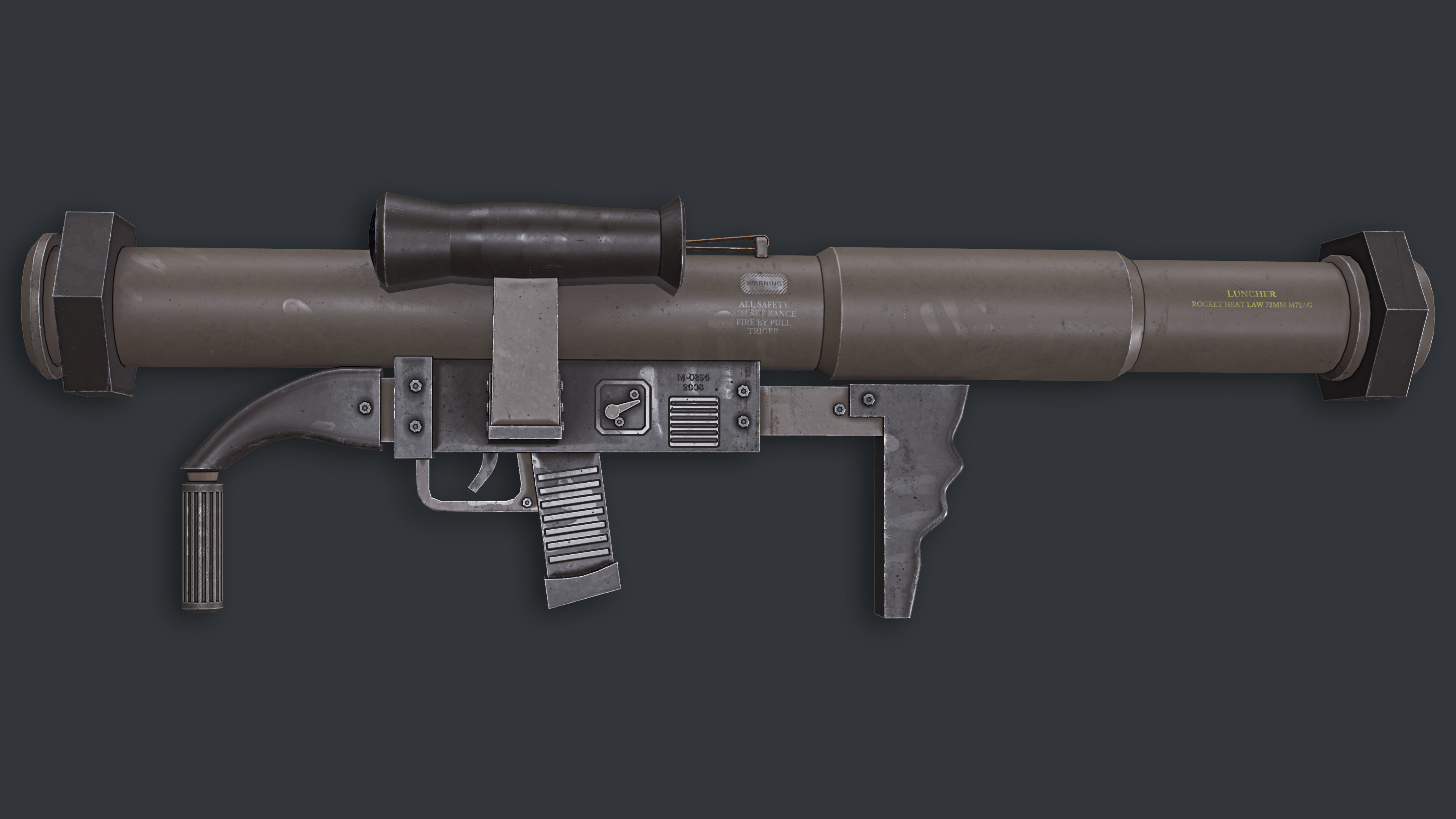 Rocket Launcher Game Ready 4 Low-poly 3D model_2