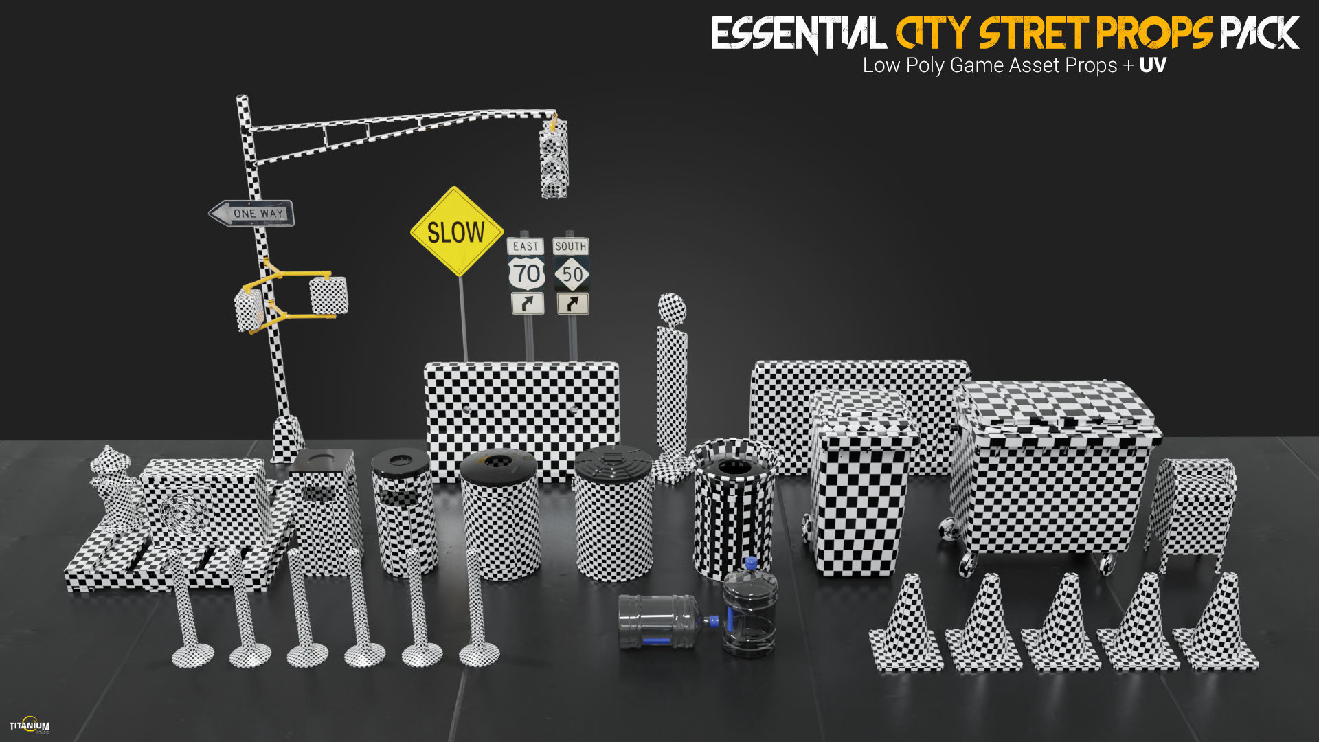 3D model Essential City Street Props Pack VR / AR / low-poly | CGTrader