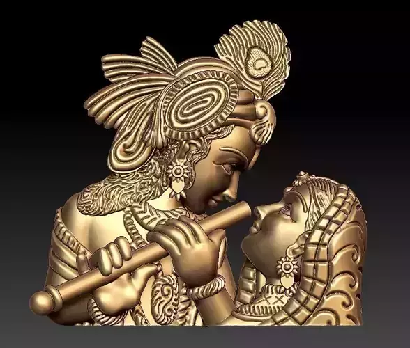 RATHAKRISHNA radha and krishna figurine 3D print model