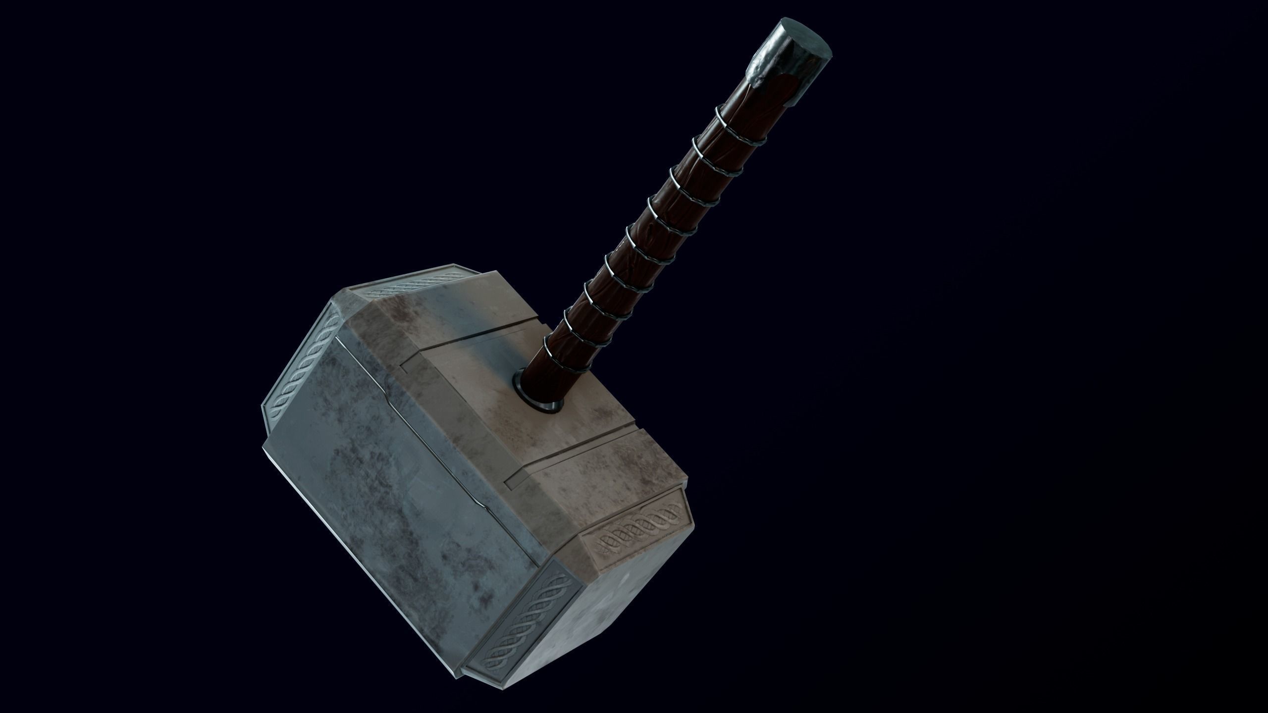 Mjolnir Hammer Free low-poly 3D model_2