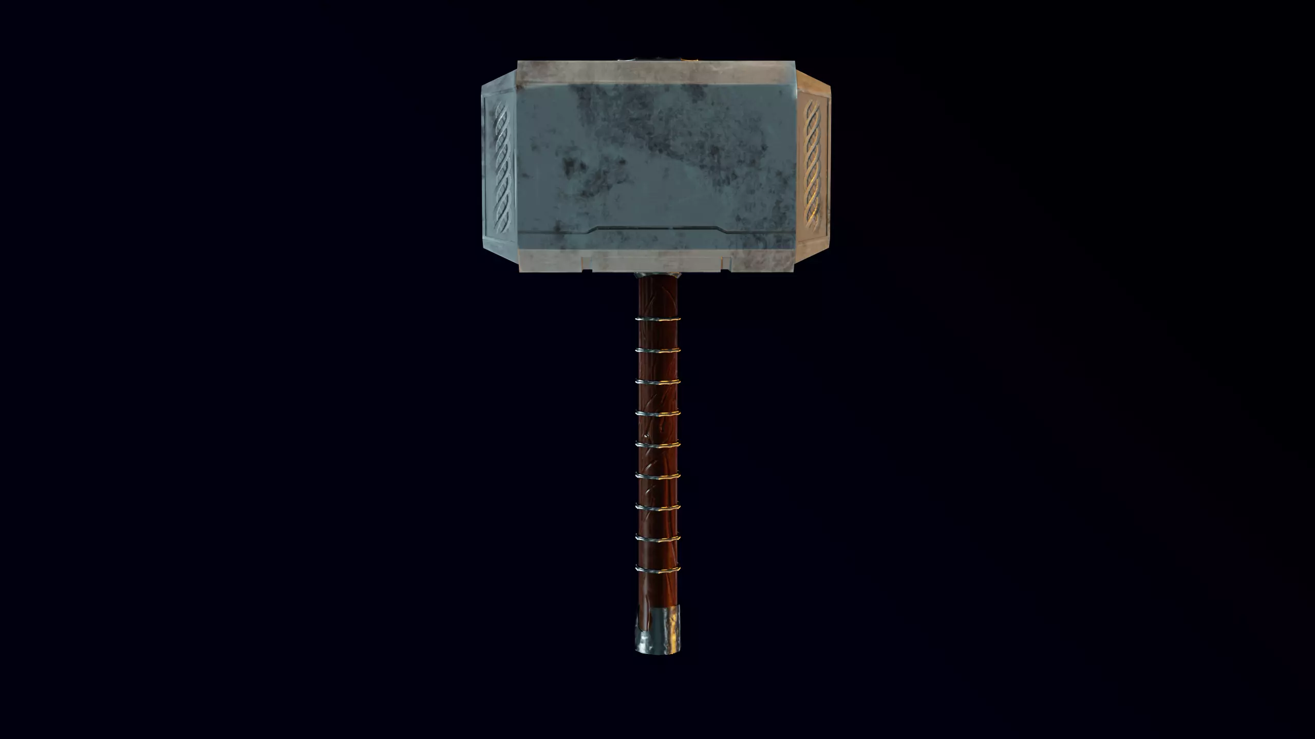 Mjolnir Hammer Free low-poly 3D model_0