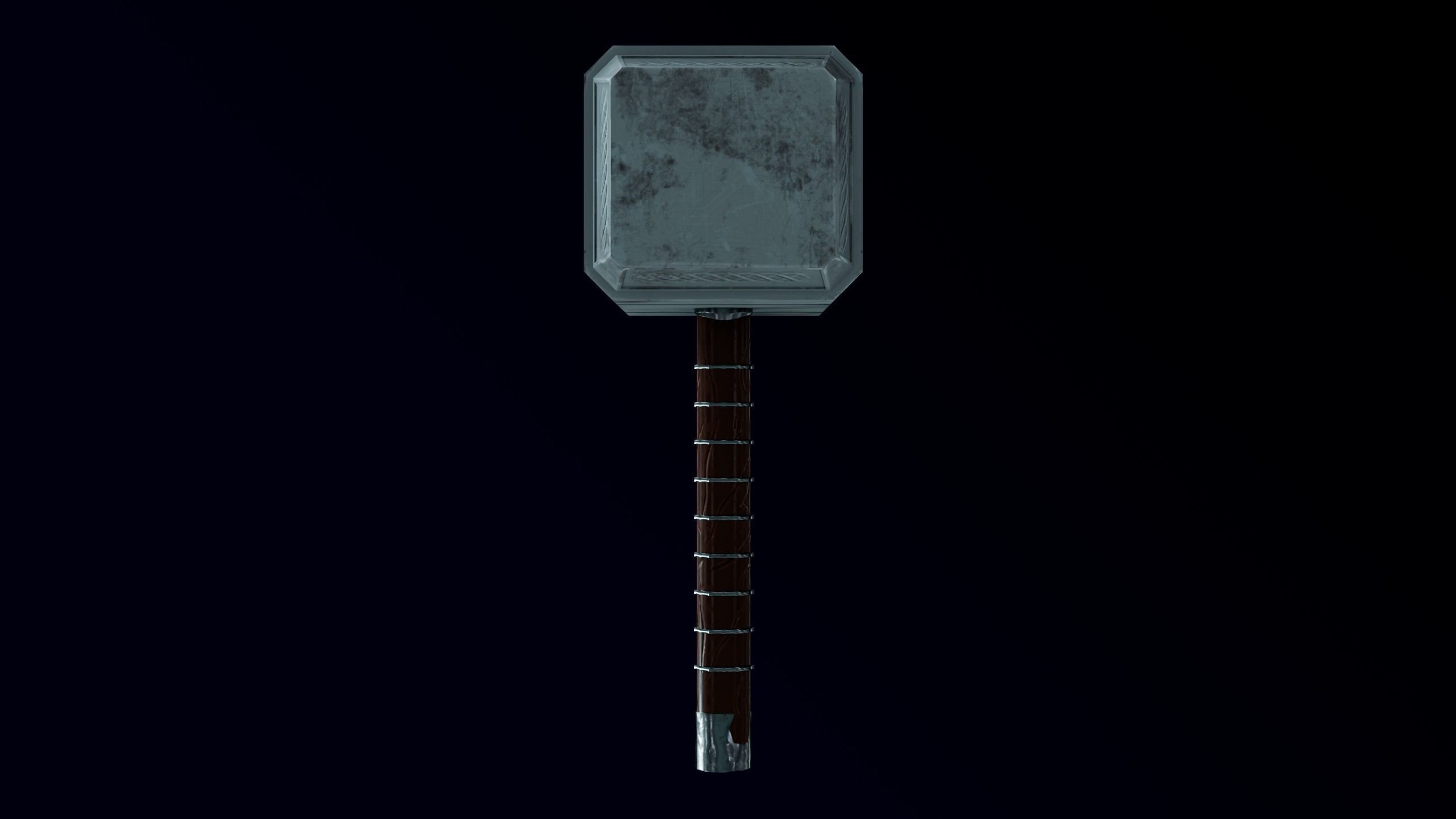 Mjolnir Hammer Free low-poly 3D model_4