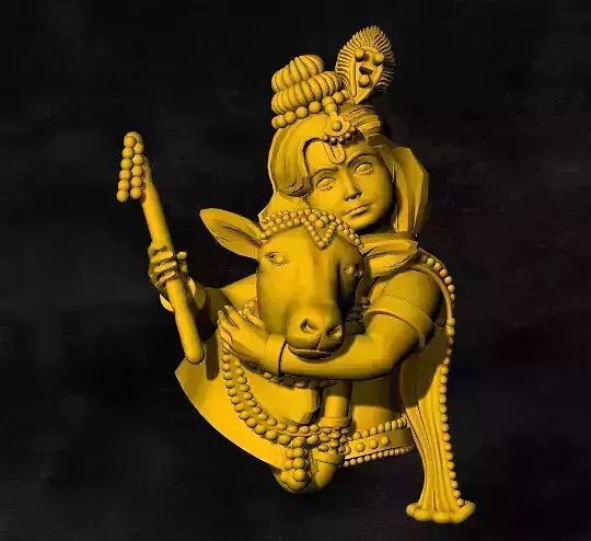 sri krishna and calf