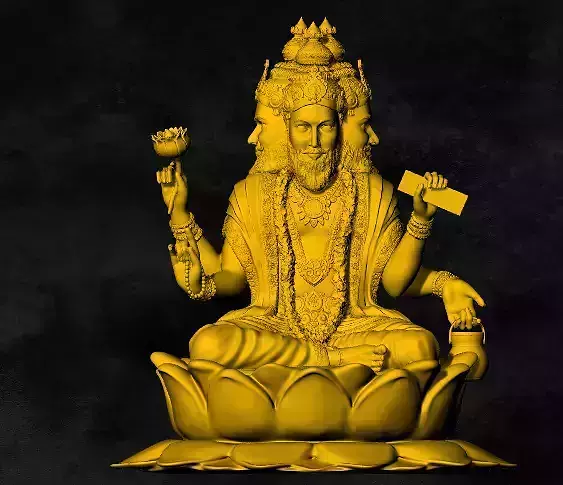 brahma murthy god locket 3D print model