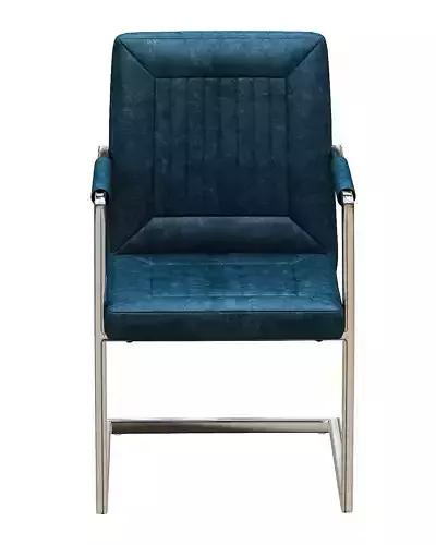 Dining chair leather and metal