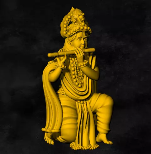 krishna locket 3D print model_0