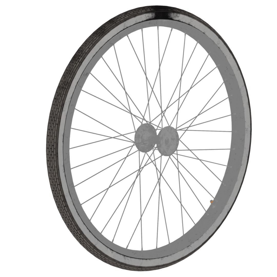 Old Bicycle Wheel 3D model_7