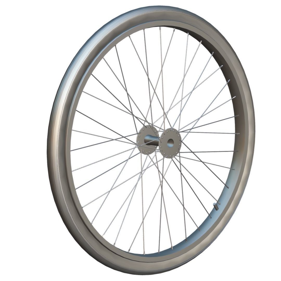 Old Bicycle Wheel 3D model_9