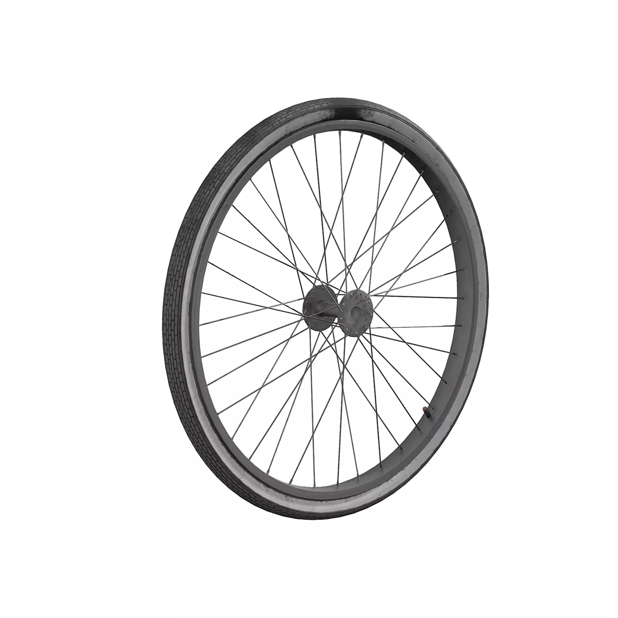 Old Bicycle Wheel 3D model_0