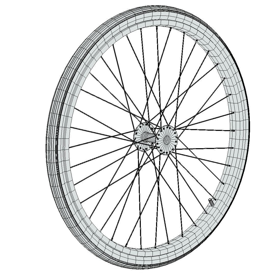 Old Bicycle Wheel 3D model_2
